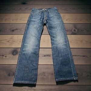 Levi Strauss Co 539 Vintage Straight Eco Jeans Mens W32 L30 Blue Denim Green Tag